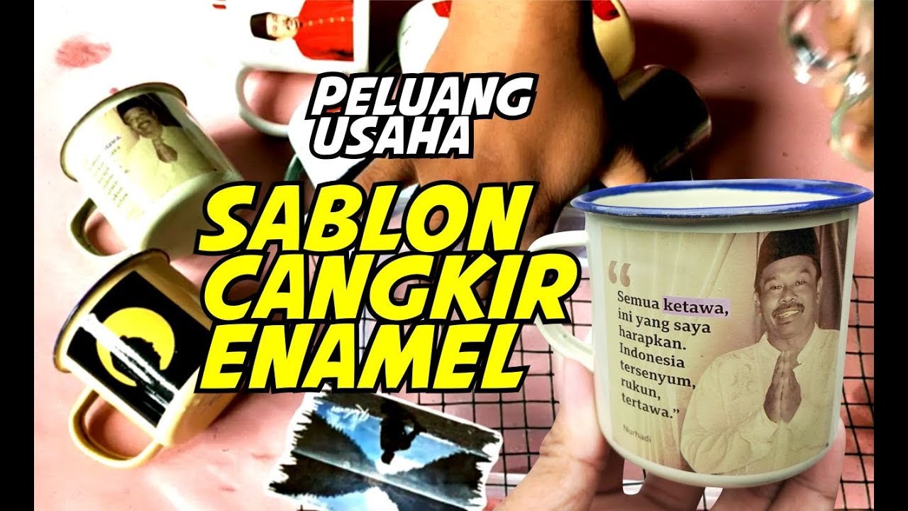  SABLON CANGKIR  SENG ENAMEL DENGAN KERTAS DECAL YouTube