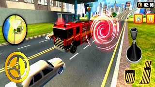 Robot Raksasa Memadamkan Api Kebakaran Besar di Gedung Bertingkat - Game Mobil Truk screenshot 3