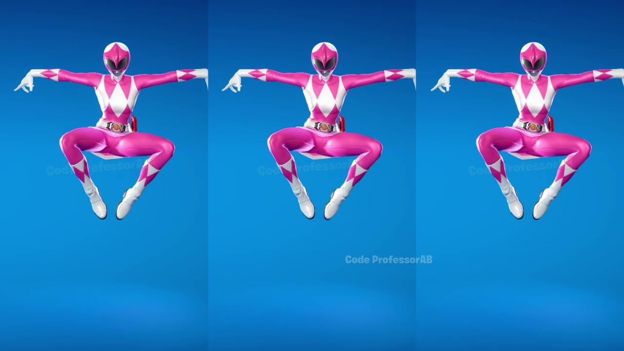 Fortnite Trinity's Kick Emote With Pink Power Ranger Skin Thicc 🍑😜😍