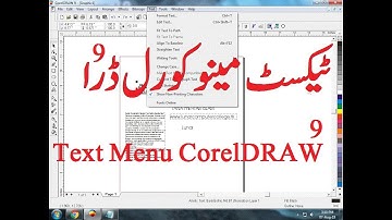 Menus of Corel Draw 9 - Text Menu of Corel Draw 9 - Lunar Computer College
