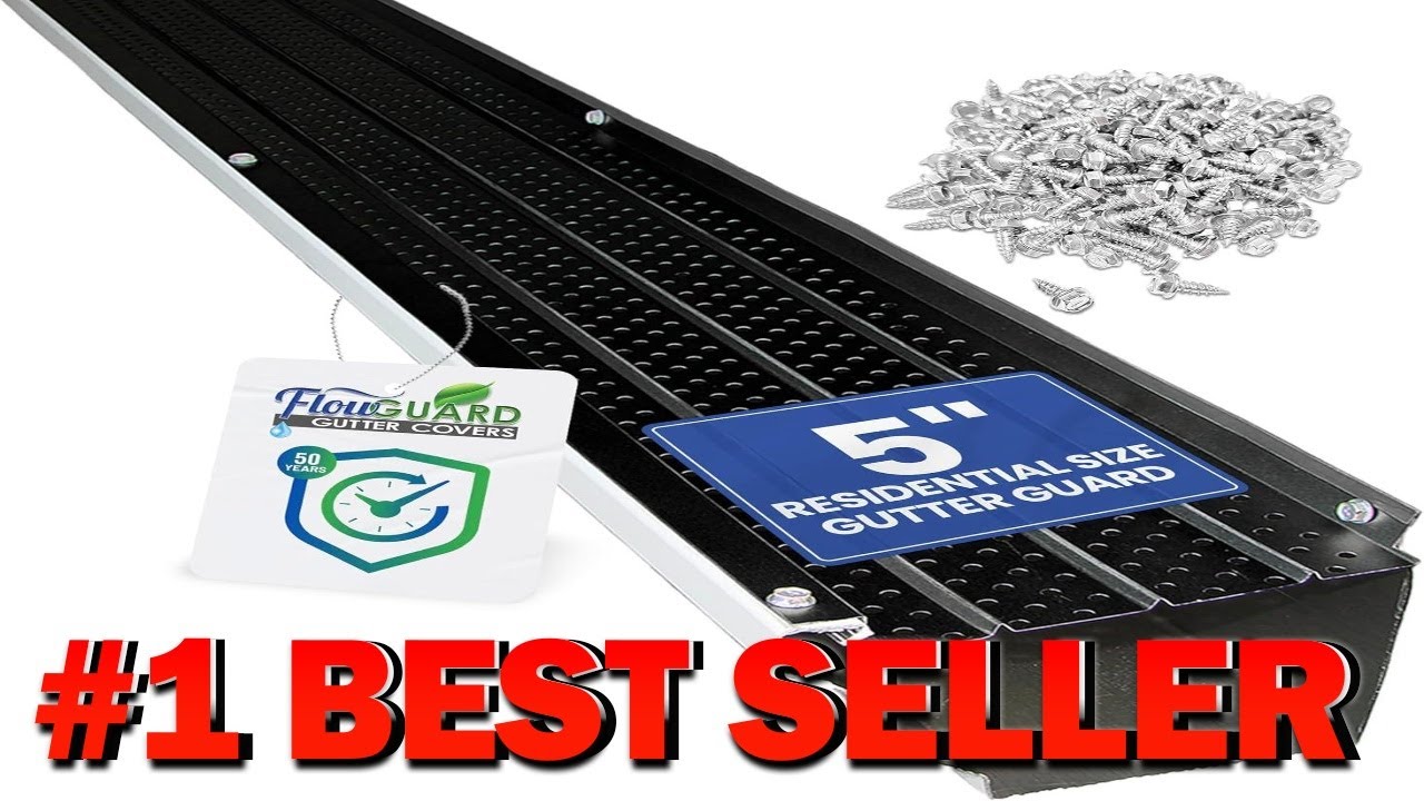 FlowGuard USA Made Professional DIY 5 Inch 50 Year Gutter Cover System - B076QJCFJ9
