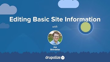 Drupal 8 User Guide: 4.2. Editing Basic Site Information
