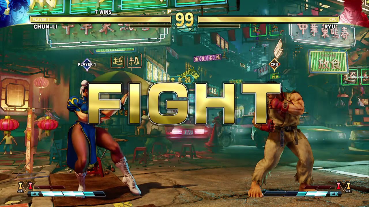 Street Fighter 5 Ryu vs Chun-Li - YouTube
