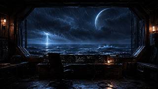 Abandoned Ocean Planet Weather Station in a Thunderstorm | Dark Sci-Fi Rain Ambience | 2 Hours