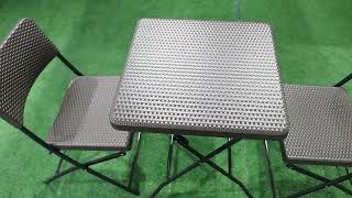 Aicathlon Rattan Design Square Plastic Folding Table AC-F60R