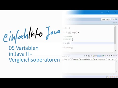 05 Variables in Java II - Comparison Operators