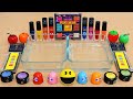 Rainbow Pac-Man - Mixing Makeup Eyeshadow Into Satisfying Slime ASMR