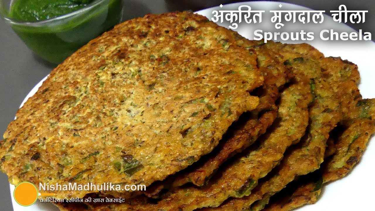 ⁣Sprouts chilla recipe । अंकुरित मूंग दाल का चीला ।  Nutritious sprouts Cheela Recipe With Palak