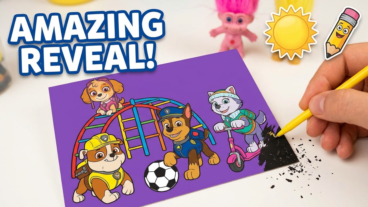 Paw Patrol Scratch Art Tutorial | Kids Love This! - YouTube