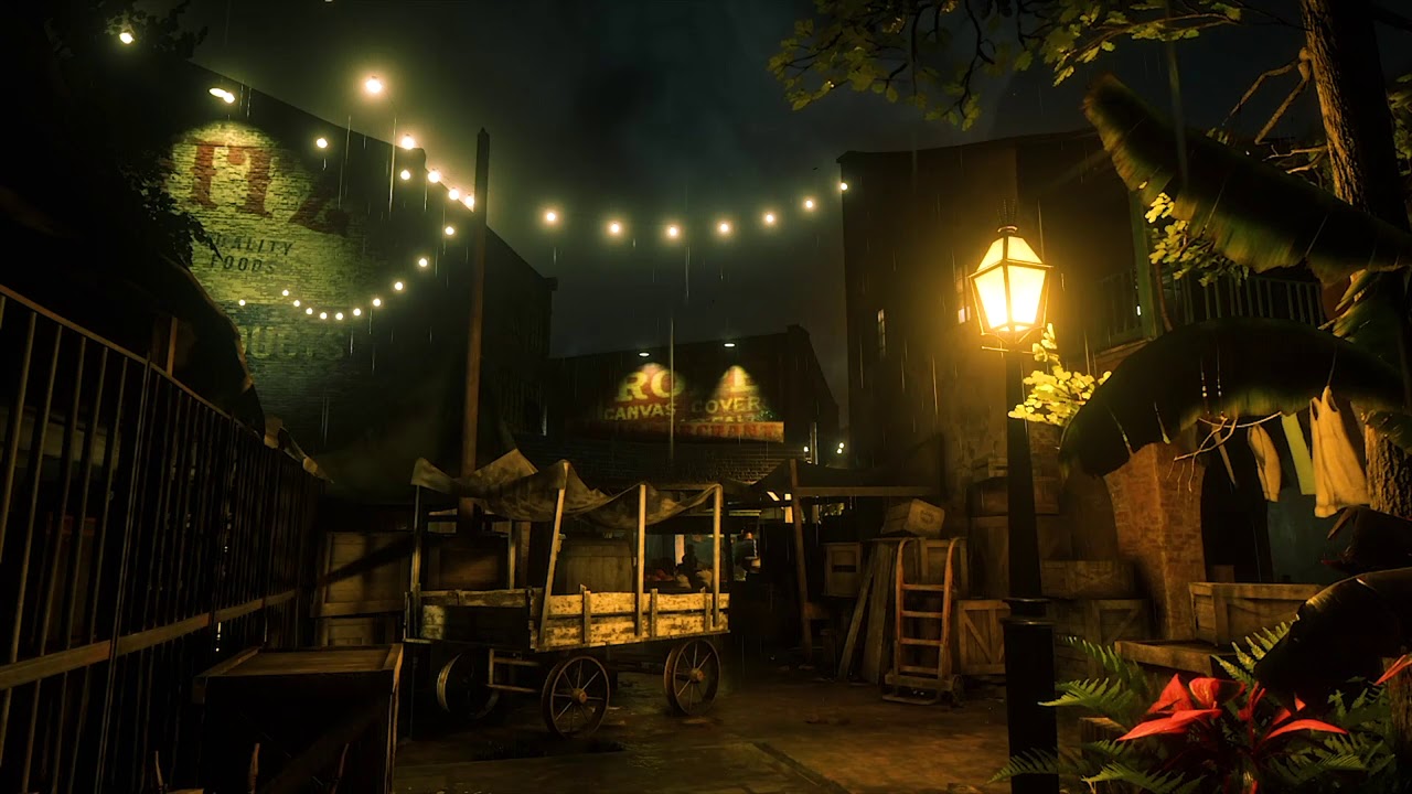 Red Dead Redemption 2 Saint Denis Night Market Ambiance (rain