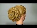 Вечерняя прическа: Роза. Цветок из волос. Hair made rose