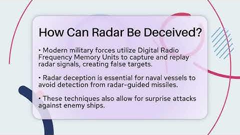 How Can Radar Be Deceived? - Tactical Warfare Experts