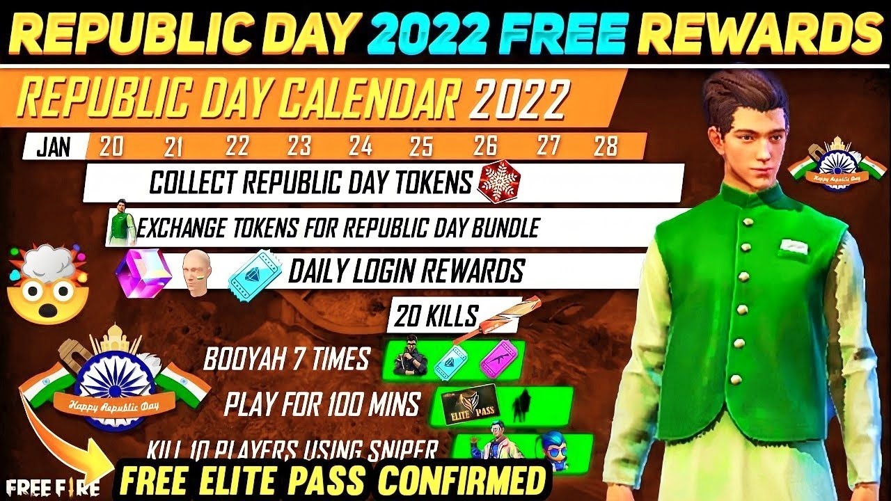 26 January Event Free Fire 2022 | Republic Day Event Free Fire | Free Fire New Event 26 January 2022