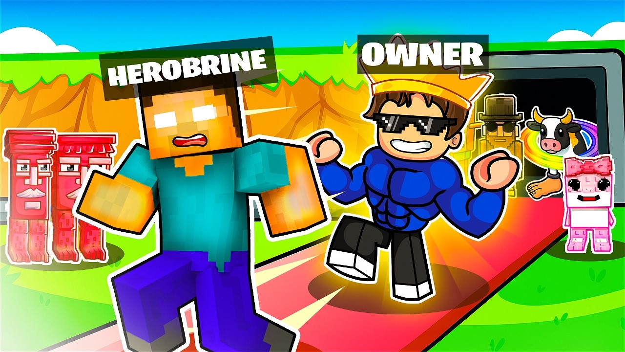 Using ADMIN COMMAND To Troll Herobrine In Steal a Brainrot Roblox!