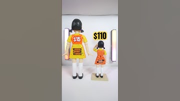 Squid Game $15 vs. $110 Young-Hee Doll #toys #netflix #doll #viralvideo
