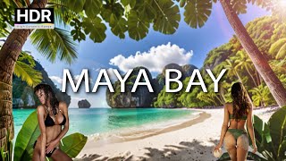 Walking Maya Bay in Krabi 2024  BEST Beach in the World! Thailand | High quality 4K (HDR)