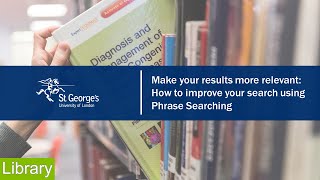 Ovid - How to improve your search using Phrase Searching