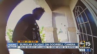 Burglar caught on doorbell camera