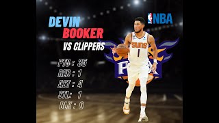 Devin Booker 35 PTS, 1 REB and 4 AST vs LA Clippers | NBA Season | 10-24-2022