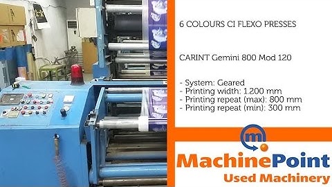 CARINT Gemini 800 Mod 120 Used 6 COLOURS CI FLEXO PRESSES MACHINES MachinePoint