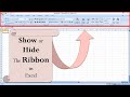 Excel ribbon hide or appear