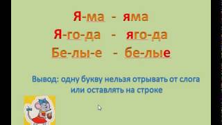 1 класс Грамота Как переносить слова?