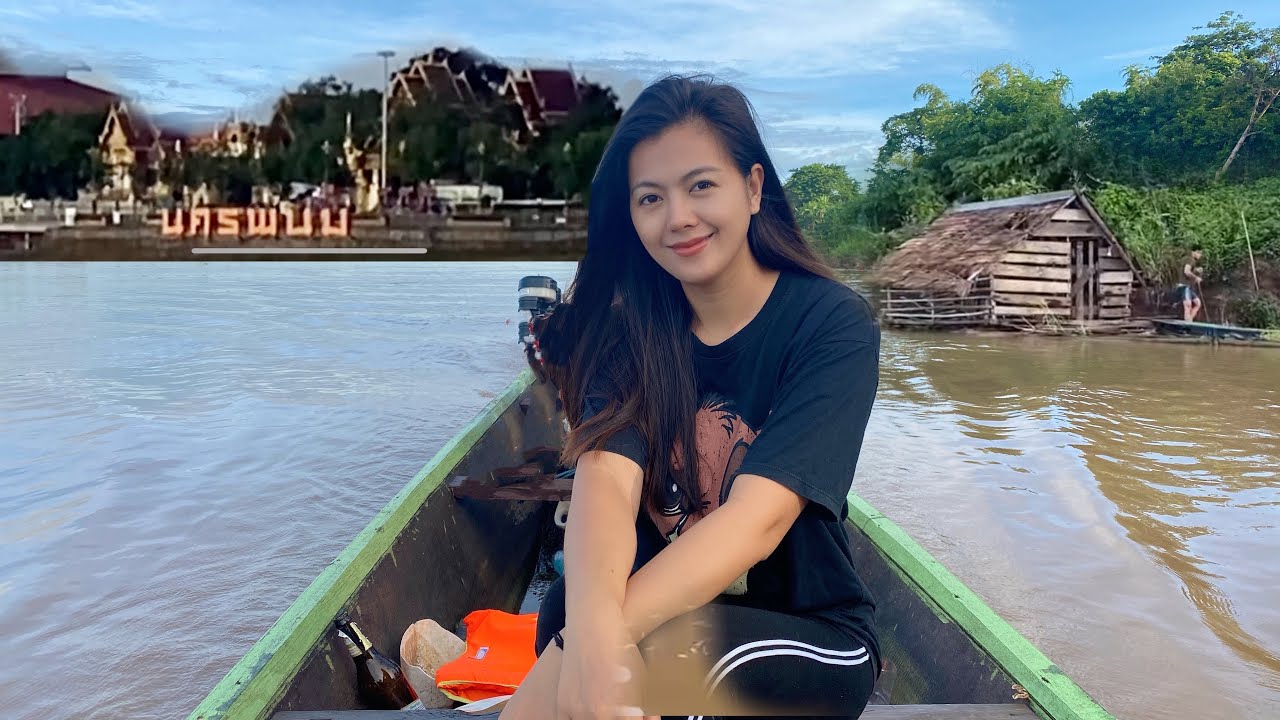 นั่งเรือดูบรรยากาศ 2 ฝั่งไทยลาว ริมโขง ท่าแขกและนครพนมบ้านพี่เมืองน้อง🇱🇦🇹🇭