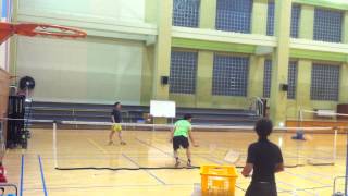 badminton lesson 20150216(MON) - smash / cross backhand drive 1