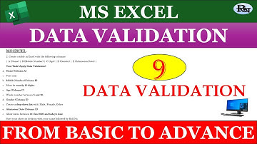 Use Of Data Validation MS EXCEL 9 II ADRE SKILL TEST
