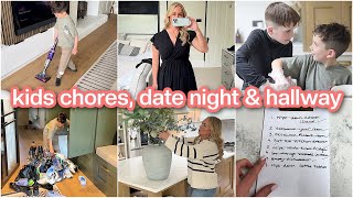 Kid's SPEED CLEANING! The Boys Chores, Date Night + New Hallway Vlog screenshot 4