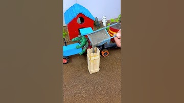 DIY tractor video | mini construction machine small house pillar making project ! #shorts