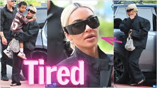 Kim Kardashian appeared tired and sad amid rumors of not being invited to the Met Gala