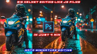 How to Photo Edit Like JS Films | Big Helmet Editing | Moto Miniature Editing | in Photoshop