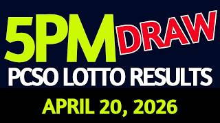 Lotto Result Today 5pm draw April 20, 2026 PCSO