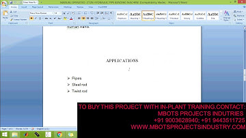 DESIGN AND FABRICATION OF  MANUAL OPERATED  2TON HYDRAULIC PIPE BENDING MACHINE MECHANICAL PROJECT