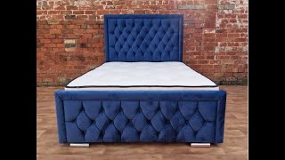 Vienna Plush Velvet Bed - Royal Blue