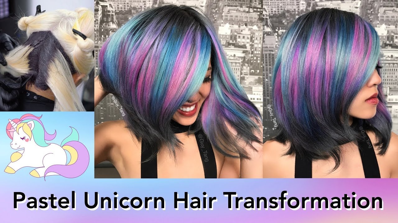 ⁣Pastel Unicorn Hair Transformation