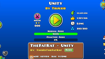 Unity 100% on mobile By TriAxis (All coins) | Geometry Dash