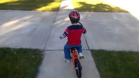 Evan learning to ride his bike