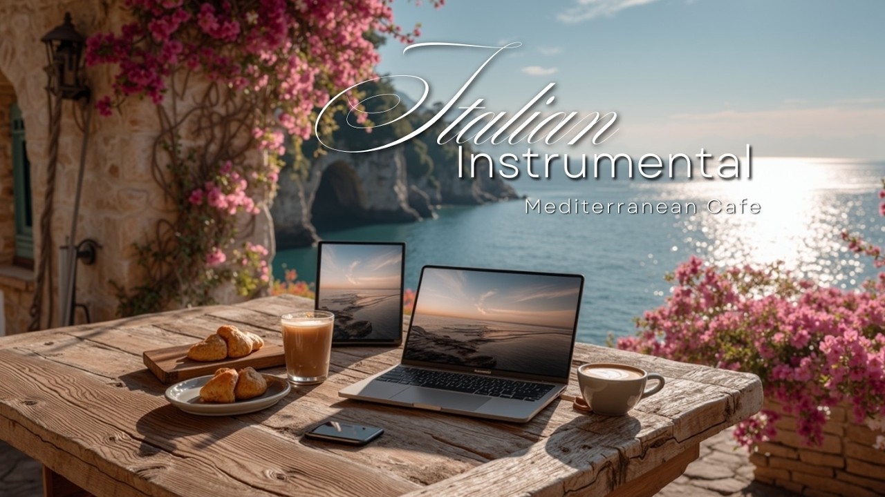 Атмосфера средиземноморского кафе и изучение итальянской музыки