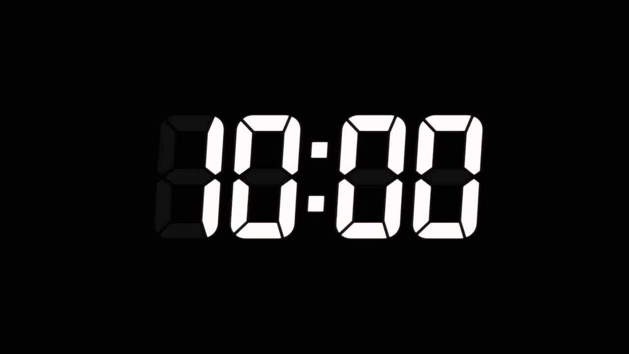 10 Seconds Digital Countdown Timer | Black Background | No Sounds - YouTube