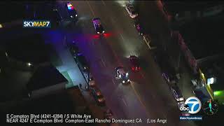DUI suspect narrowly misses traffic in Compton chase | ABC7 screenshot 2