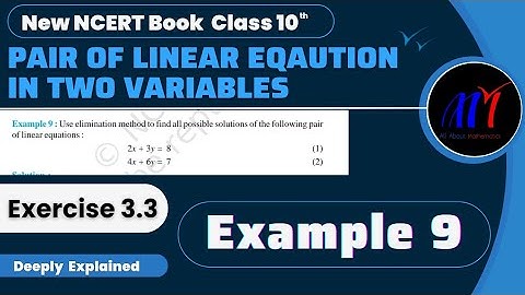 Chapter 3 Exercise 3.3 ( Example 9 ) Pair of Linear Equation in two Variables Class 10 Maths