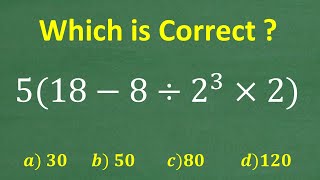 5(18 – 8/2 cubed x 2) = ? BECAREFUL! Many will do this in the WRONG ORDER!