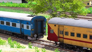 ICF BLUE coupling ICF UTKRISHT Coach | BUMPY RAILROAD | Train Simulator | Railworks 3 | Railroad Fun