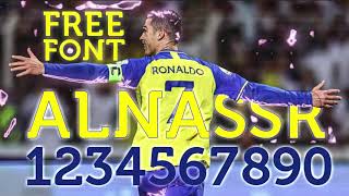 Free Font Al Nassr - set numbers - Ronaldo Al nassr - CorelDraw - Freefont رونالدو