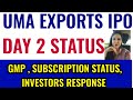 UMA EXPORTS IPO LIVE STATUS DAY 2 | GMP | SUBSCRIPTION STATUS | PAYAL