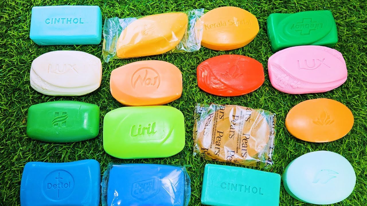 Colorful Soap ASMR Collection | Cinthol, Lux, Liril, Medimix, Kerala Sandal | Satisfying No Talking