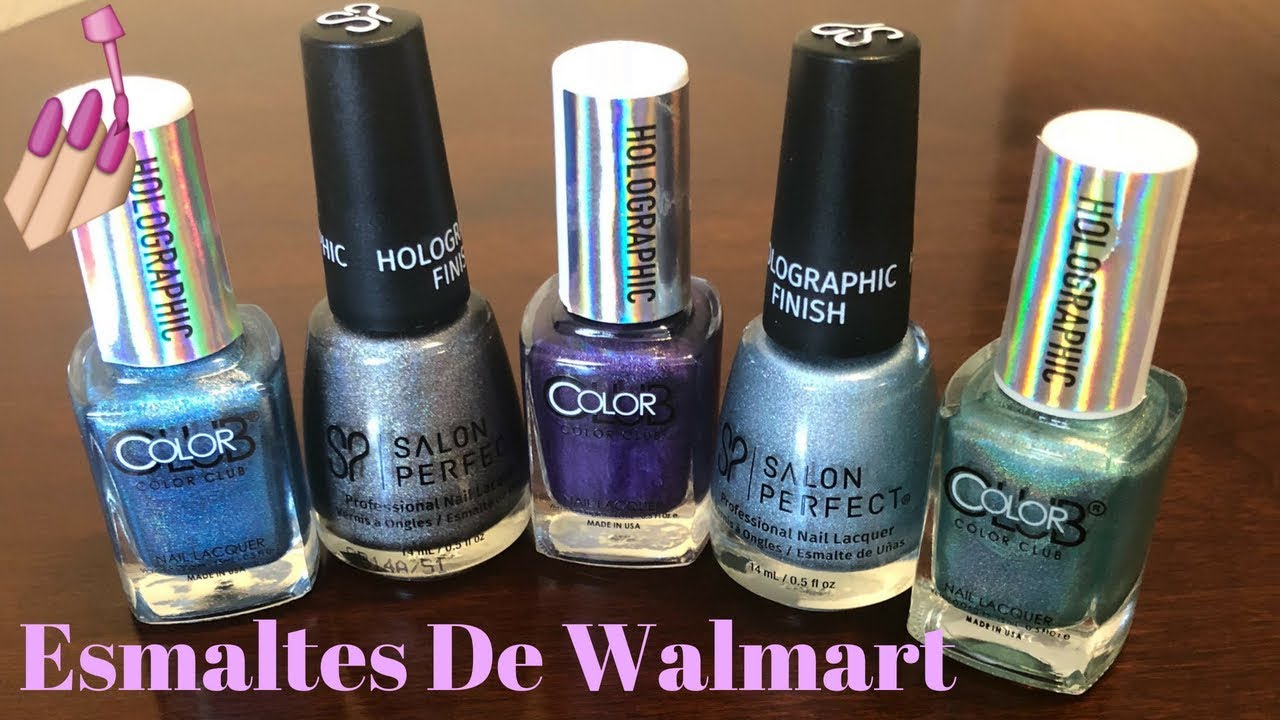 Esmaltes Holograficos |Color Club| Salon Perfect |Holographic Nail Polish  from Walmart | Swatches - YouTube