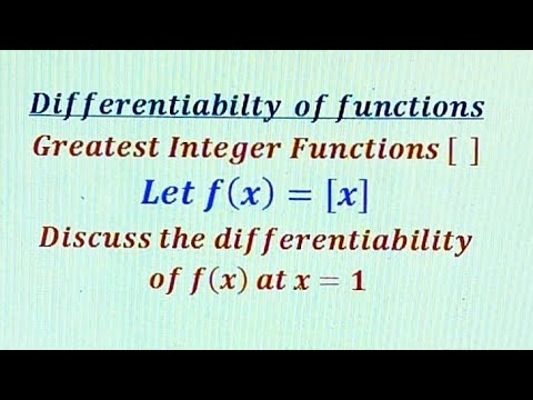 Differentiability of greatest Integer Function - YouTube